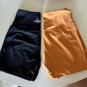 Alphalete Dual Pack: Black and Orange Shorts